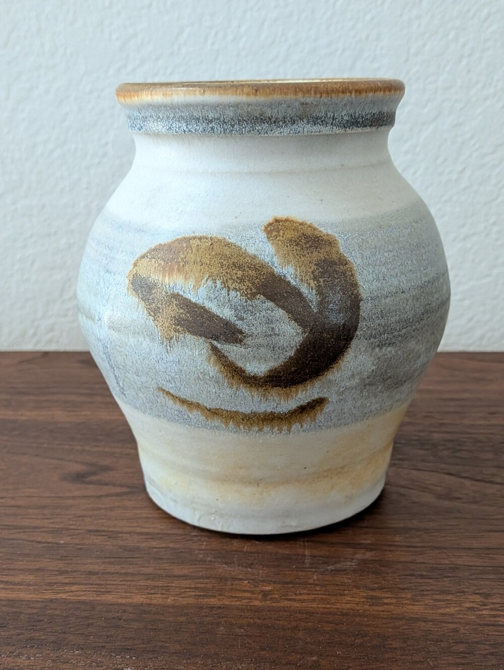 Studio Pottery Ceramic Vase Hand Painted 6"